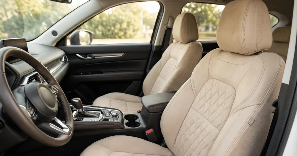 beige car seat cover