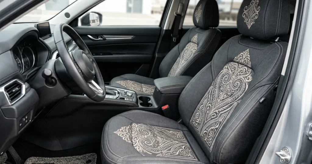 embroidered seat cover
