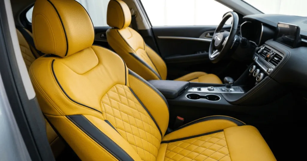 yellow car seat cover